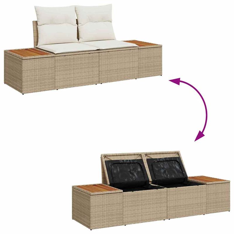 Casa si Gradina - Gradina si terasa - Mobilier exterior - Canapele si fotolii gradina - Set de canapele pentru gradina 9 pcs Bej, crem 80 x 80 x 71 cm - Infinity.ro