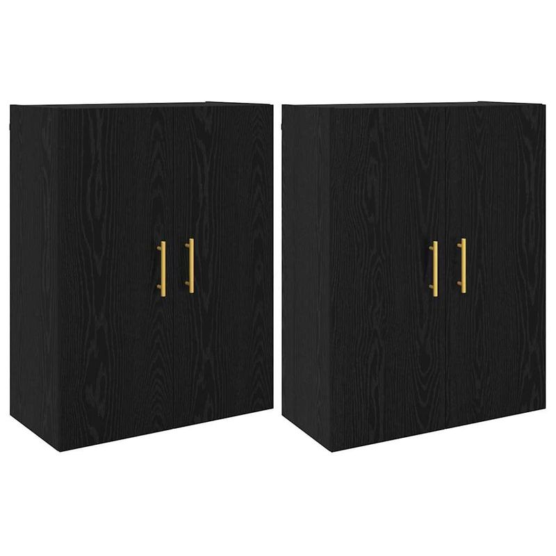 Casa si Gradina - Mobilier - Comode si corpuri - Comode - Mobilier cu Montaj pe Perete 2 pcs Stejar negru - Infinity.ro
