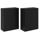 Casa si Gradina - Mobilier - Comode si corpuri - Comode - Mobilier cu Montaj pe Perete 2 pcs Stejar negru - Infinity.ro