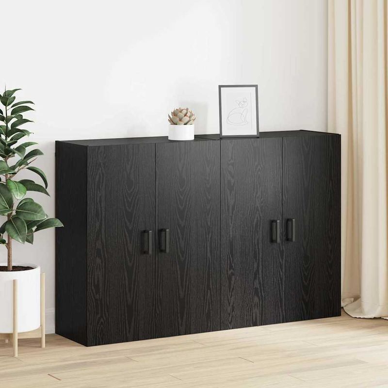 Casa si Gradina - Mobilier - Comode si corpuri - Comode - Mobilier cu Montaj pe Perete 2 pcs Stejar negru - Infinity.ro