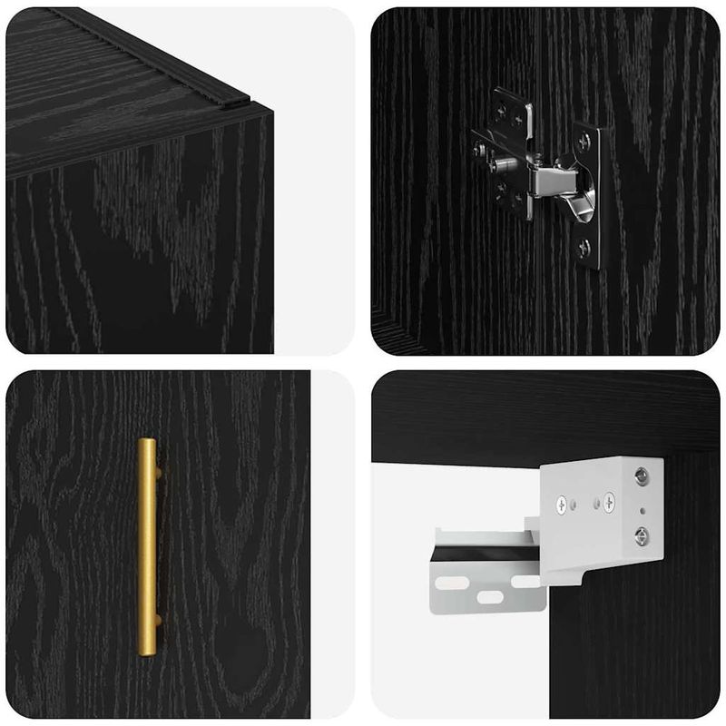 Casa si Gradina - Mobilier - Comode si corpuri - Comode - Mobilier cu Montaj pe Perete 2 pcs Stejar negru - Infinity.ro
