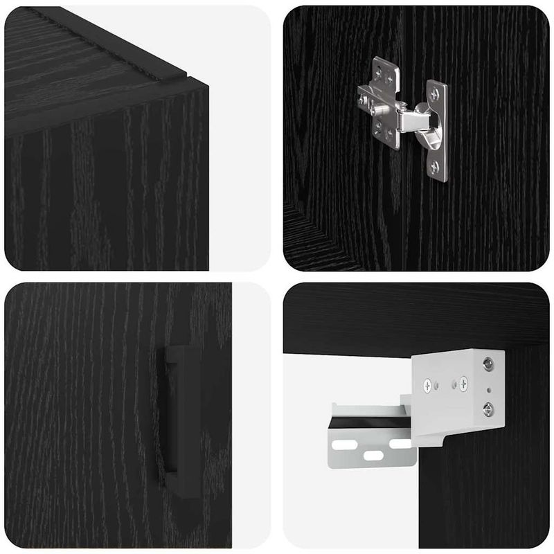 Casa si Gradina - Mobilier - Comode si corpuri - Comode - Mobilier cu Montaj pe Perete 2 pcs Stejar negru - Infinity.ro