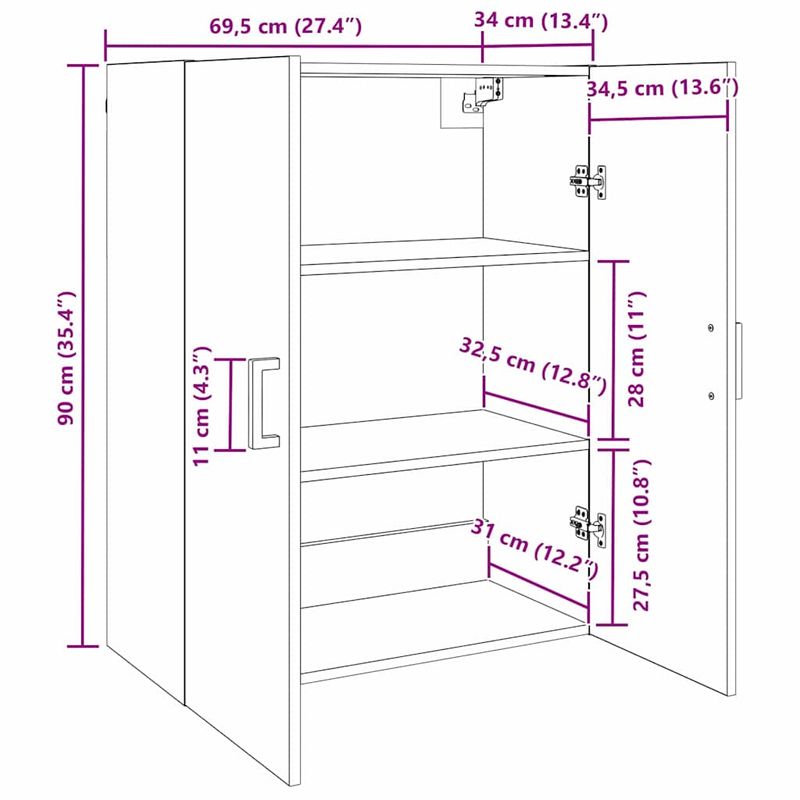 Casa si Gradina - Mobilier - Comode si corpuri - Comode - Mobilier cu Montaj pe Perete 2 pcs Stejar negru - Infinity.ro