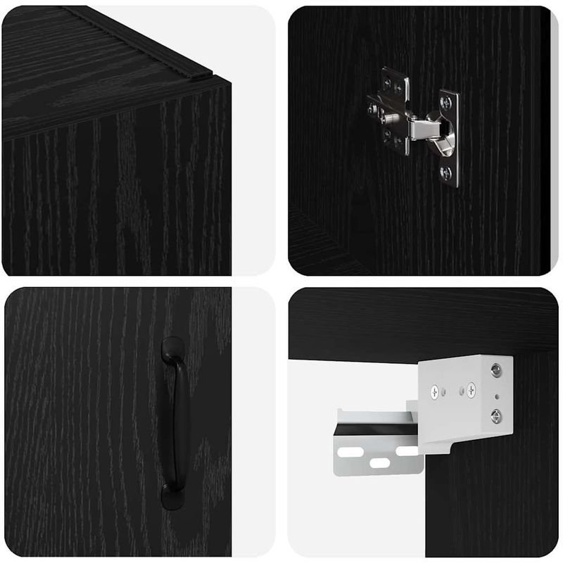 Casa si Gradina - Mobilier - Comode si corpuri - Comode - Mobilier cu Montaj pe Perete 2 pcs Stejar negru - Infinity.ro