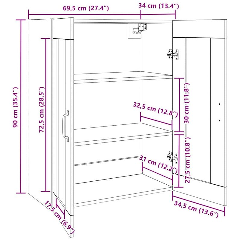 Casa si Gradina - Mobilier - Comode si corpuri - Comode - Mobilier cu Montaj pe Perete 2 pcs Stejar negru - Infinity.ro