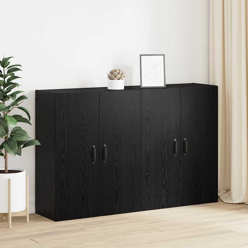 Casa si Gradina - Mobilier - Comode si corpuri - Comode - Mobilier cu Montaj pe Perete 2 pcs Stejar negru - Infinity.ro