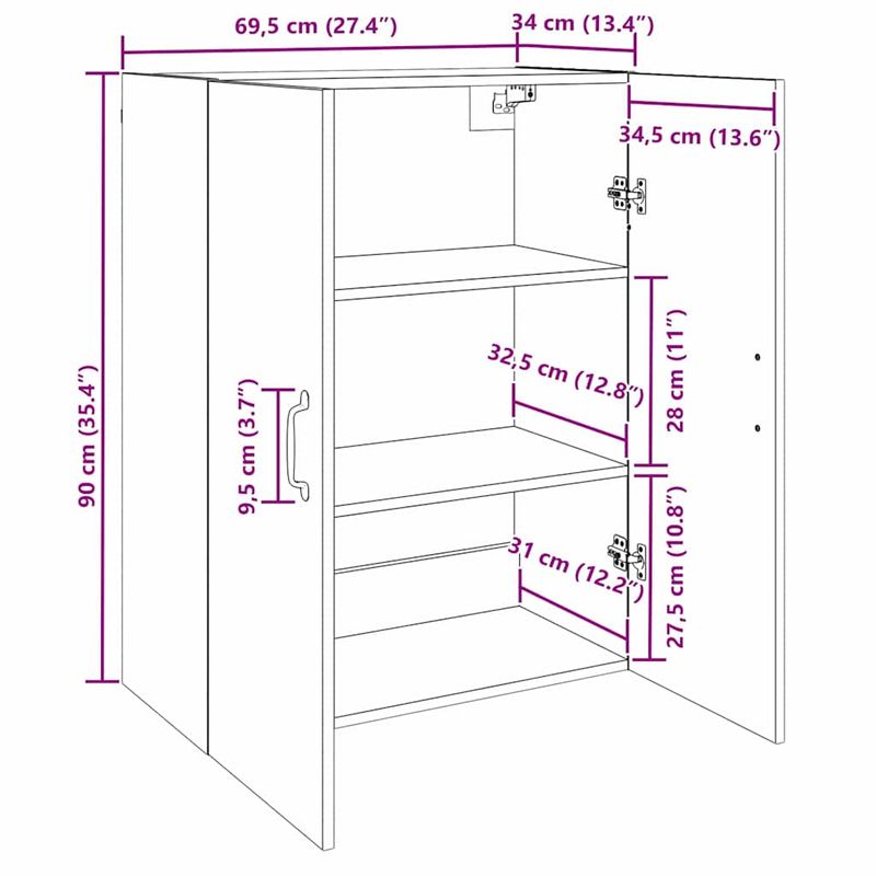 Casa si Gradina - Mobilier - Comode si corpuri - Comode - Mobilier cu Montaj pe Perete 2 pcs Stejar negru - Infinity.ro