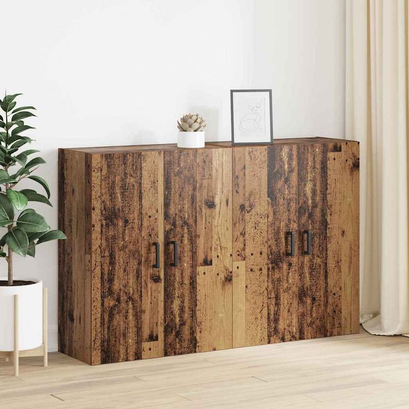 Casa si Gradina - Mobilier - Comode si corpuri - Comode - Mobilier cu Montaj pe Perete 2 pcs Lemn vechi 69.5 x 34 x 90 cm - Infinity.ro