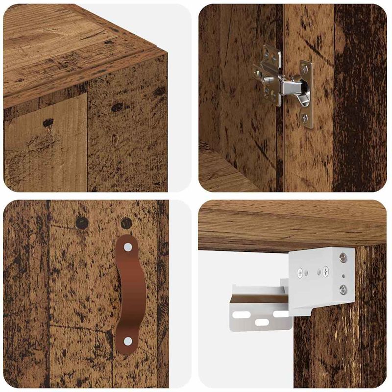 Casa si Gradina - Mobilier - Comode si corpuri - Comode - Mobilier cu Montaj pe Perete 2 pcs Lemn vechi 69.5 x 34 x 90 cm - Infinity.ro