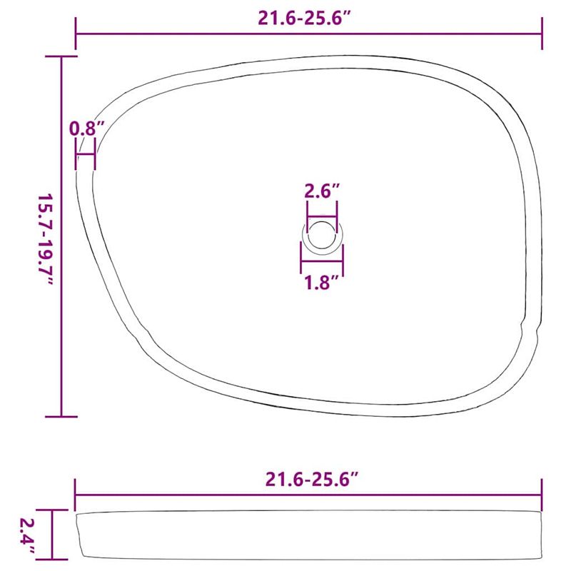Casa si Gradina - Sanitare - Lavoar baie si accesorii - Lavoare si piedestale - Chiuveta Gri (55-65) x (40-50) x 6 cm Piatra de Rau - Infinity.ro