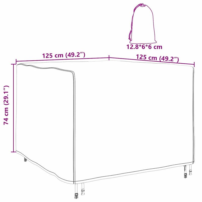Casa si Gradina - Textile si covoare - Huse pentru mobilier - Husa pentru mobilier de exterior 125 x 125 x 74 cm - Infinity.ro