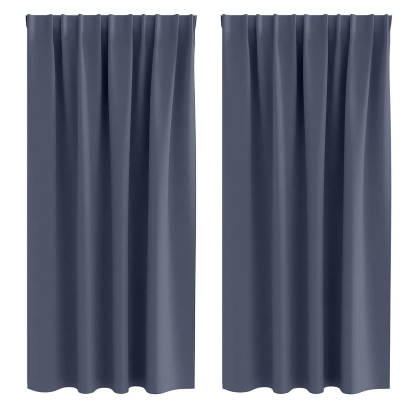 Casa si Gradina - Textile si covoare - Perdele si draperii - Perdele - Perdele cu perdele 2 pcs Antracit Poliester - Infinity.ro