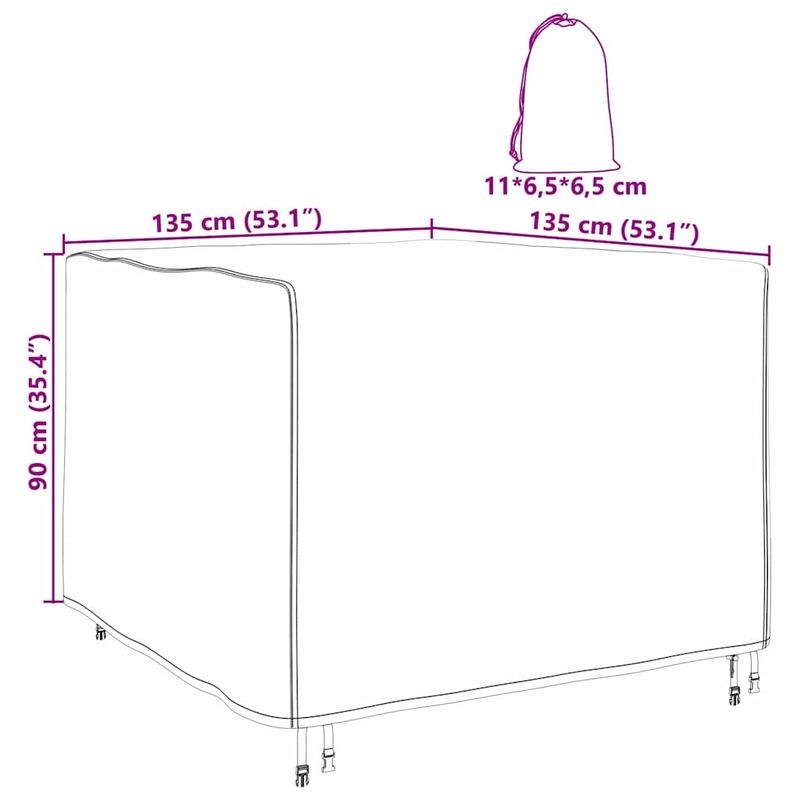 Casa si Gradina - Textile si covoare - Huse pentru mobilier - Husa pentru mobilier de exterior 135 x 135 x 90 cm - Infinity.ro