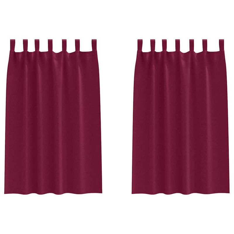 Casa si Gradina - Textile si covoare - Perdele si draperii - Perdele - Perdele cu perdele 2 pcs bordo Poliester - Infinity.ro
