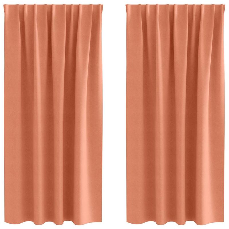 Casa si Gradina - Textile si covoare - Perdele si draperii - Perdele - Perdele cu perdele 2 pcs Terracota Poliester - Infinity.ro