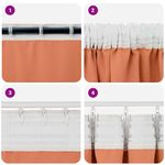 Casa si Gradina - Textile si covoare - Perdele si draperii - Perdele - Perdele cu perdele 2 pcs Terracota Poliester - Infinity.ro