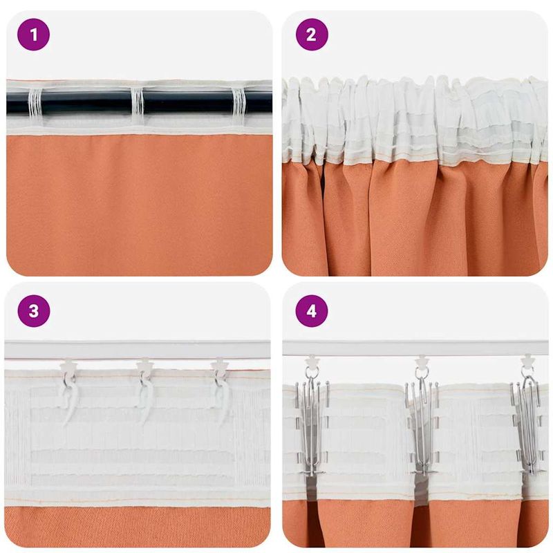 Casa si Gradina - Textile si covoare - Perdele si draperii - Perdele - Perdele cu perdele 2 pcs Terracota Poliester - Infinity.ro