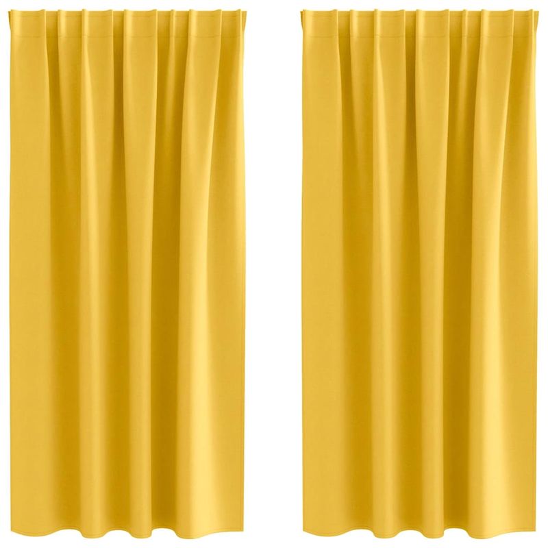 Casa si Gradina - Textile si covoare - Perdele si draperii - Perdele - Perdele cu perdele 2 pcs galben mustar Poliester - Infinity.ro