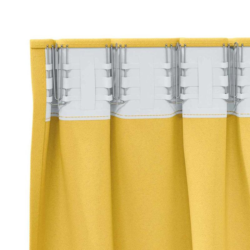 Casa si Gradina - Textile si covoare - Perdele si draperii - Perdele - Perdele cu perdele 2 pcs galben mustar Poliester - Infinity.ro