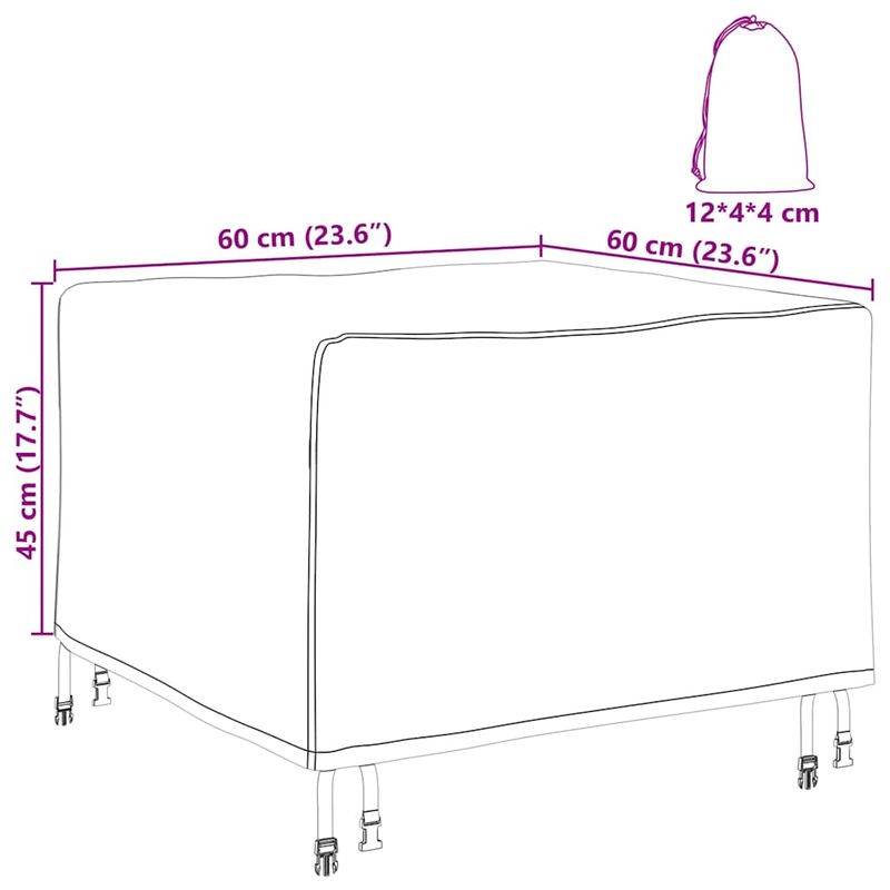 Casa si Gradina - Textile si covoare - Huse pentru mobilier - Husa pentru mobilier de exterior 60 x 60 x 45 cm material 210D - Infinity.ro