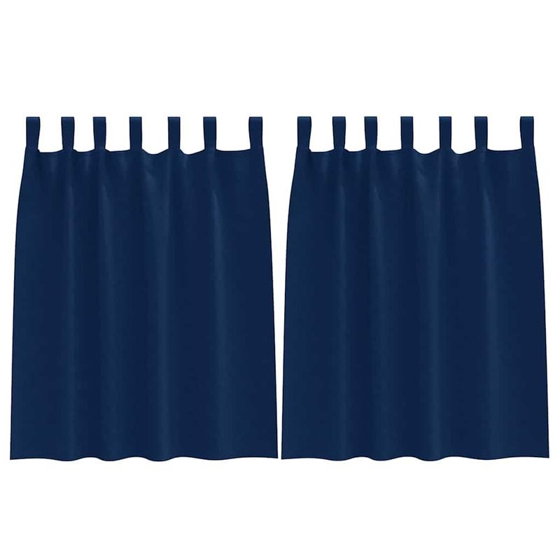 Casa si Gradina - Textile si covoare - Perdele si draperii - Perdele - Perdele cu perdele 2 pcs Albastru inchis Poliester - Infinity.ro