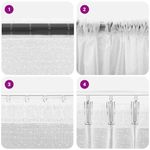 Casa si Gradina - Textile si covoare - Perdele si draperii - Perdele - Perdele cu perdele Alb 150 x 200 cm Poliester - Infinity.ro