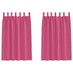 Casa si Gradina - Textile si covoare - Perdele si draperii - Perdele - Perdele cu perdele 2 pcs Roz intens Poliester - Infinity.ro