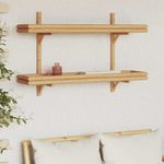 Casa si Gradina - Mobilier - Biblioteci si rafturi - Rafturi - Polita cu raft Pe perete Maro 100 x 26 x 60 cm Bambus - Infinity.ro