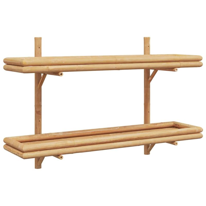 Casa si Gradina - Mobilier - Biblioteci si rafturi - Rafturi - Polita cu raft Pe perete Maro 100 x 26 x 60 cm Bambus - Infinity.ro