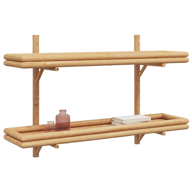 Casa si Gradina - Mobilier - Biblioteci si rafturi - Rafturi - Polita cu raft Pe perete Maro 100 x 26 x 60 cm Bambus - Infinity.ro