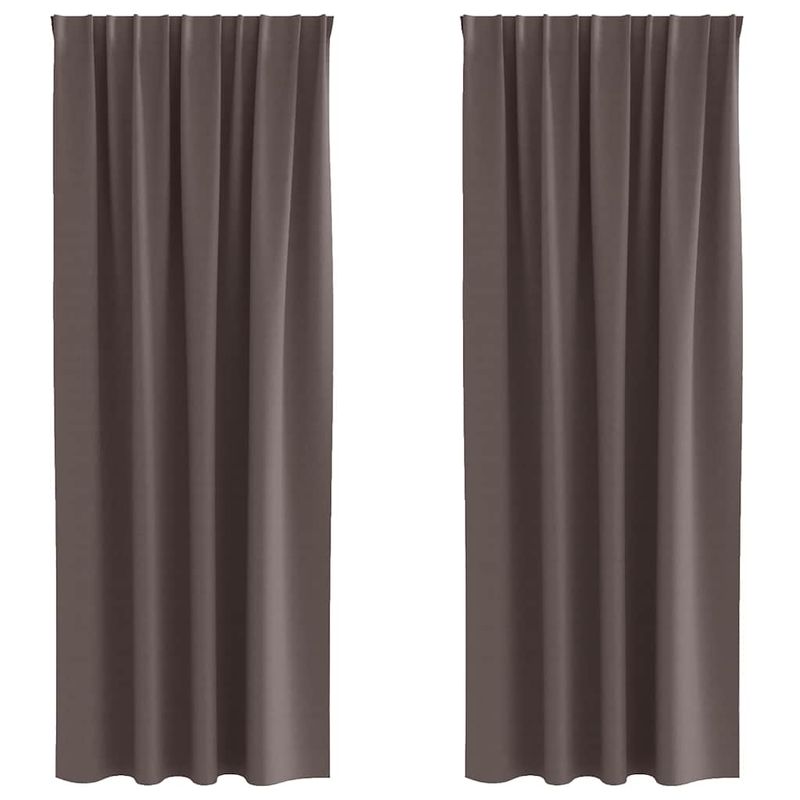 Casa si Gradina - Textile si covoare - Perdele si draperii - Perdele - Perdele cu perdele 2 pcs Maro inchis Poliester - Infinity.ro