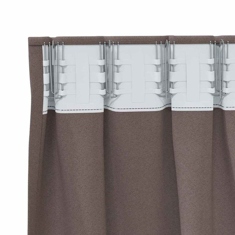Casa si Gradina - Textile si covoare - Perdele si draperii - Perdele - Perdele cu perdele 2 pcs Maro inchis Poliester - Infinity.ro