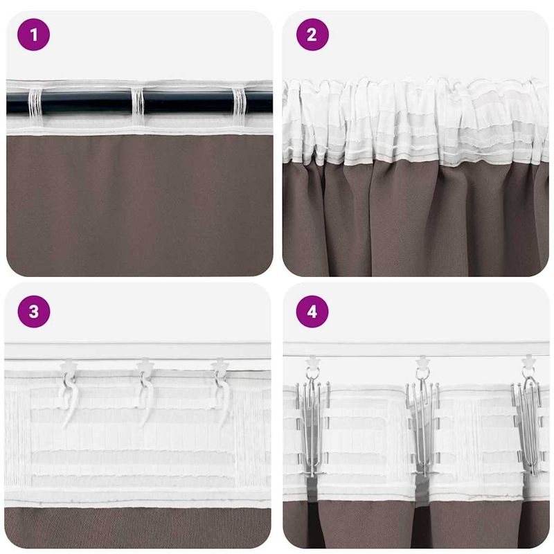Casa si Gradina - Textile si covoare - Perdele si draperii - Perdele - Perdele cu perdele 2 pcs Maro inchis Poliester - Infinity.ro