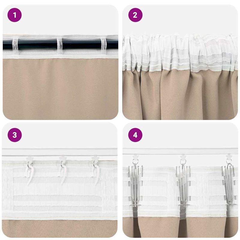 Casa si Gradina - Textile si covoare - Perdele si draperii - Perdele - Perdele cu perdele 2 pcs Gri taupe Poliester - Infinity.ro