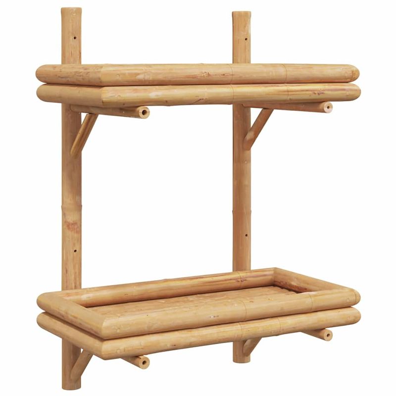Casa si Gradina - Mobilier - Biblioteci si rafturi - Rafturi - Polita cu raft Pe perete Maro 45 x 26 x 60 cm Bambus - Infinity.ro