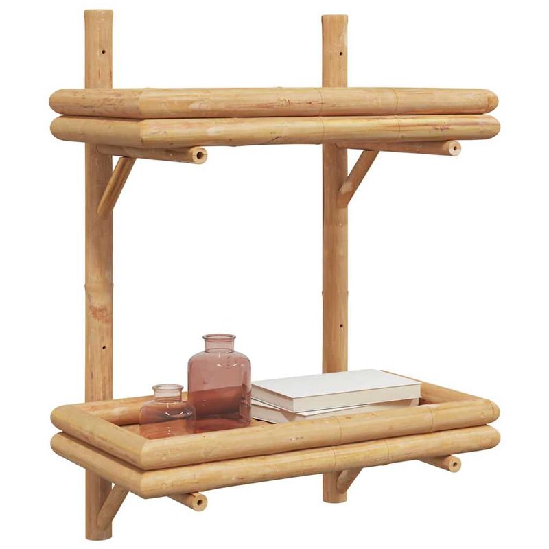 Casa si Gradina - Mobilier - Biblioteci si rafturi - Rafturi - Polita cu raft Pe perete Maro 45 x 26 x 60 cm Bambus - Infinity.ro