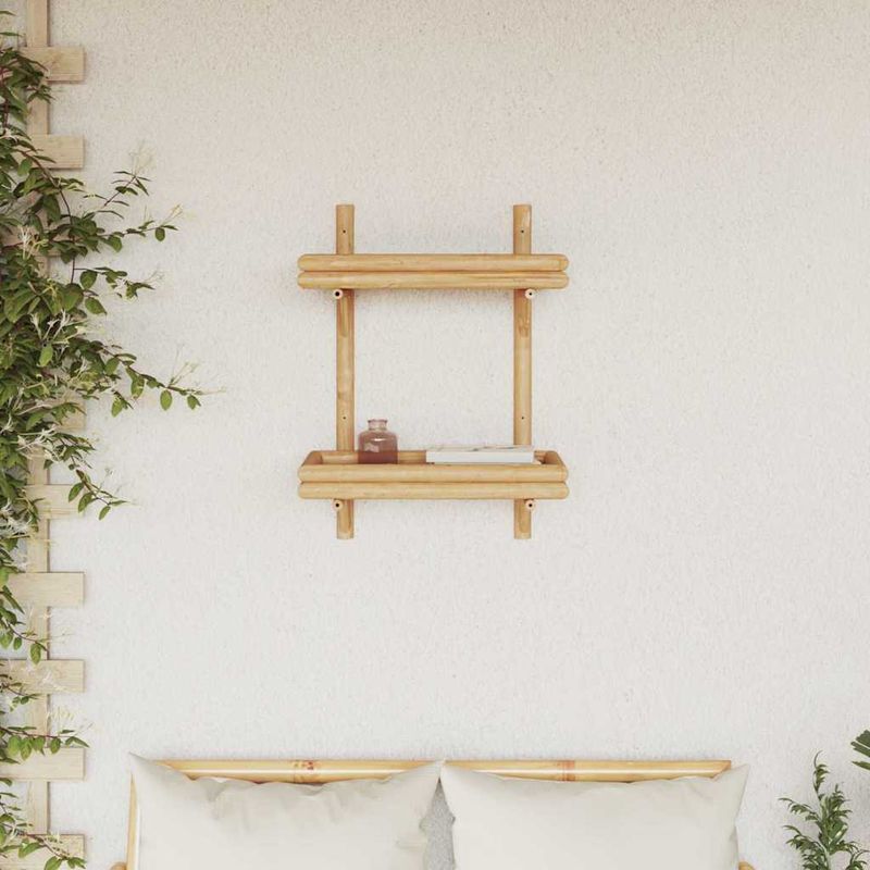 Casa si Gradina - Mobilier - Biblioteci si rafturi - Rafturi - Polita cu raft Pe perete Maro 45 x 26 x 60 cm Bambus - Infinity.ro