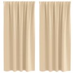 Casa si Gradina - Textile si covoare - Perdele si draperii - Perdele - Perdele cu perdele 2 pcs Crem Poliester - Infinity.ro