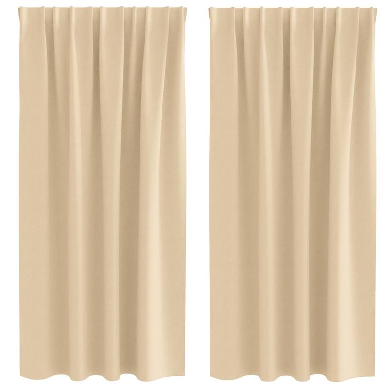 Casa si Gradina - Textile si covoare - Perdele si draperii - Perdele - Perdele cu perdele 2 pcs Crem Poliester - Infinity.ro