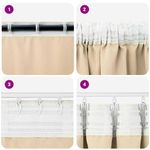 Casa si Gradina - Textile si covoare - Perdele si draperii - Perdele - Perdele cu perdele 2 pcs Crem Poliester - Infinity.ro