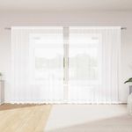 Casa si Gradina - Textile si covoare - Perdele si draperii - Perdele - Perdele cu perdele Floral Alb 300 x 240 cm Poliester - Infinity.ro