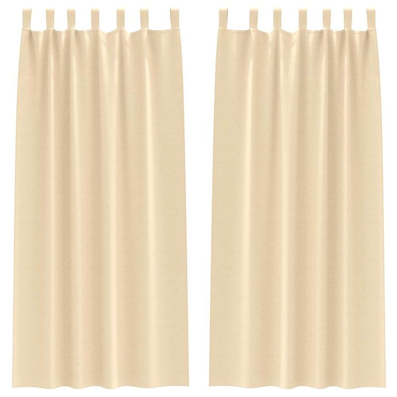 Casa si Gradina - Textile si covoare - Perdele si draperii - Perdele - Perdele cu perdele 2 pcs Crem Poliester - Infinity.ro