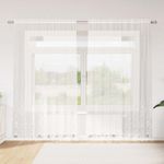 Casa si Gradina - Textile si covoare - Perdele si draperii - Perdele - Perdele cu perdele Floral Alb 200 x 200 cm Poliester - Infinity.ro