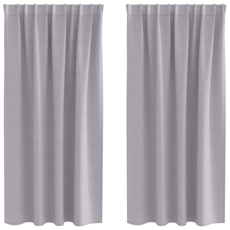 Casa si Gradina - Textile si covoare - Perdele si draperii - Perdele - Perdele cu perdele 2 pcs Gri metalic Poliester - Infinity.ro