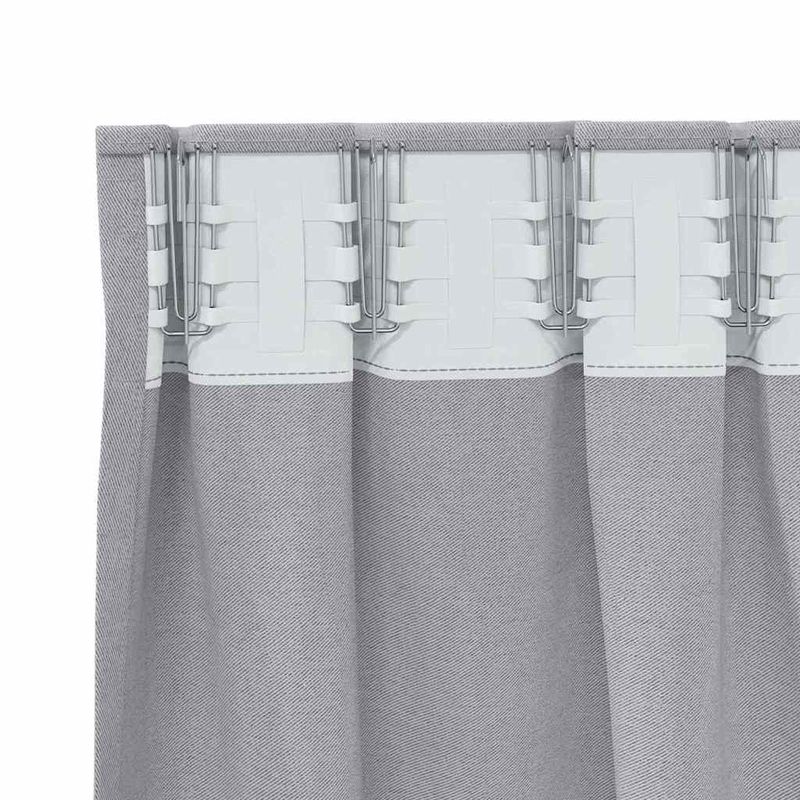 Casa si Gradina - Textile si covoare - Perdele si draperii - Perdele - Perdele cu perdele 2 pcs Gri metalic Poliester - Infinity.ro