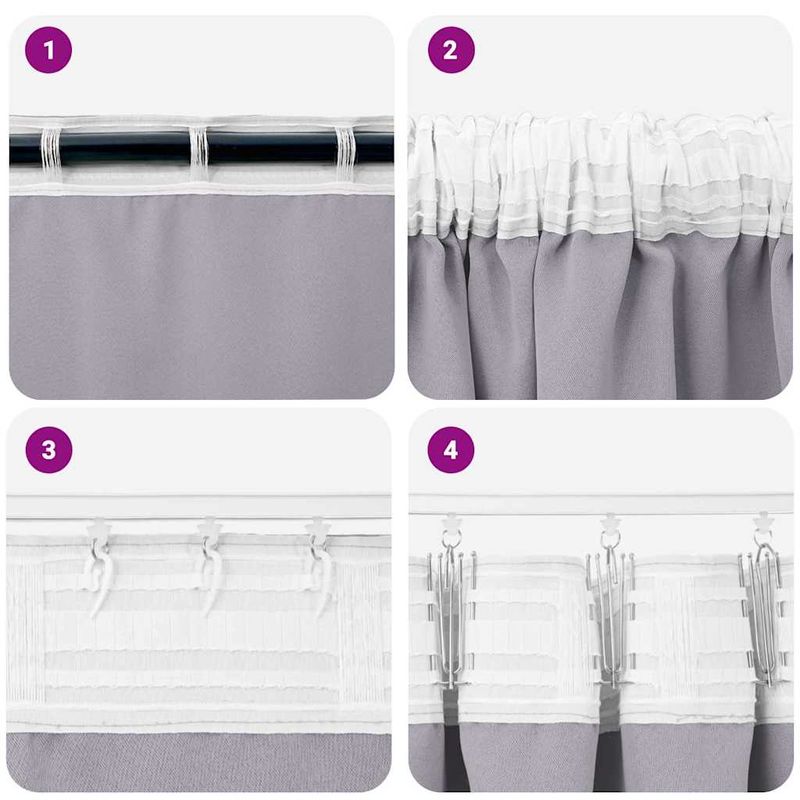 Casa si Gradina - Textile si covoare - Perdele si draperii - Perdele - Perdele cu perdele 2 pcs Gri metalic Poliester - Infinity.ro