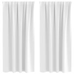 Casa si Gradina - Textile si covoare - Perdele si draperii - Perdele - Perdele cu perdele 2 pcs Alb Stralucitor Poliester - Infinity.ro