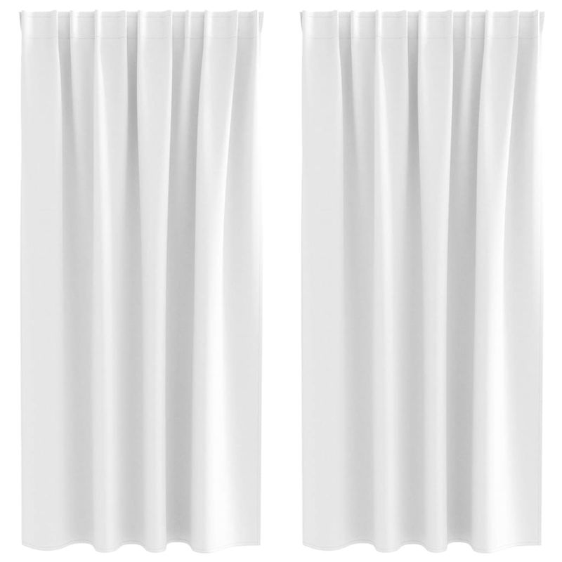 Casa si Gradina - Textile si covoare - Perdele si draperii - Perdele - Perdele cu perdele 2 pcs Alb Stralucitor Poliester - Infinity.ro