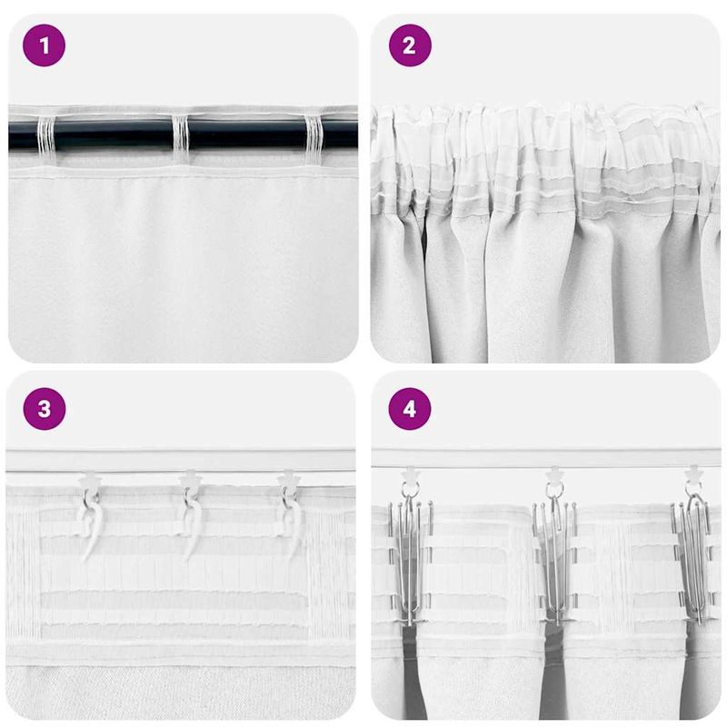 Casa si Gradina - Textile si covoare - Perdele si draperii - Perdele - Perdele cu perdele 2 pcs Alb Stralucitor Poliester - Infinity.ro