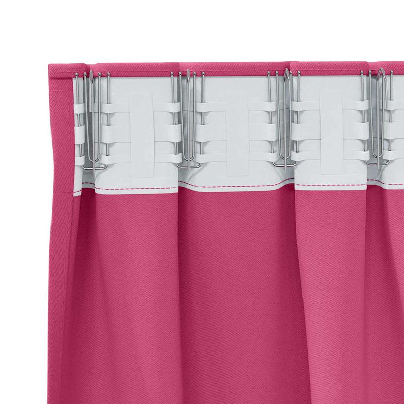 Casa si Gradina - Textile si covoare - Perdele si draperii - Perdele - Perdele cu perdele 2 pcs Roz intens Poliester - Infinity.ro